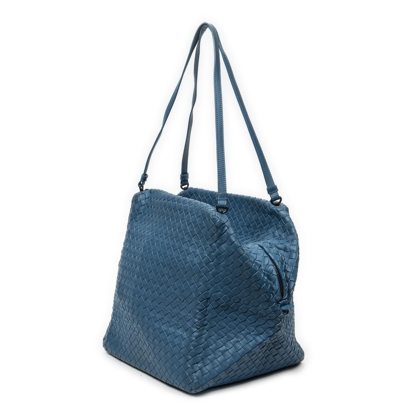 Bottega Veneta Chef Bag Blue Intrecciato Leather — view 2