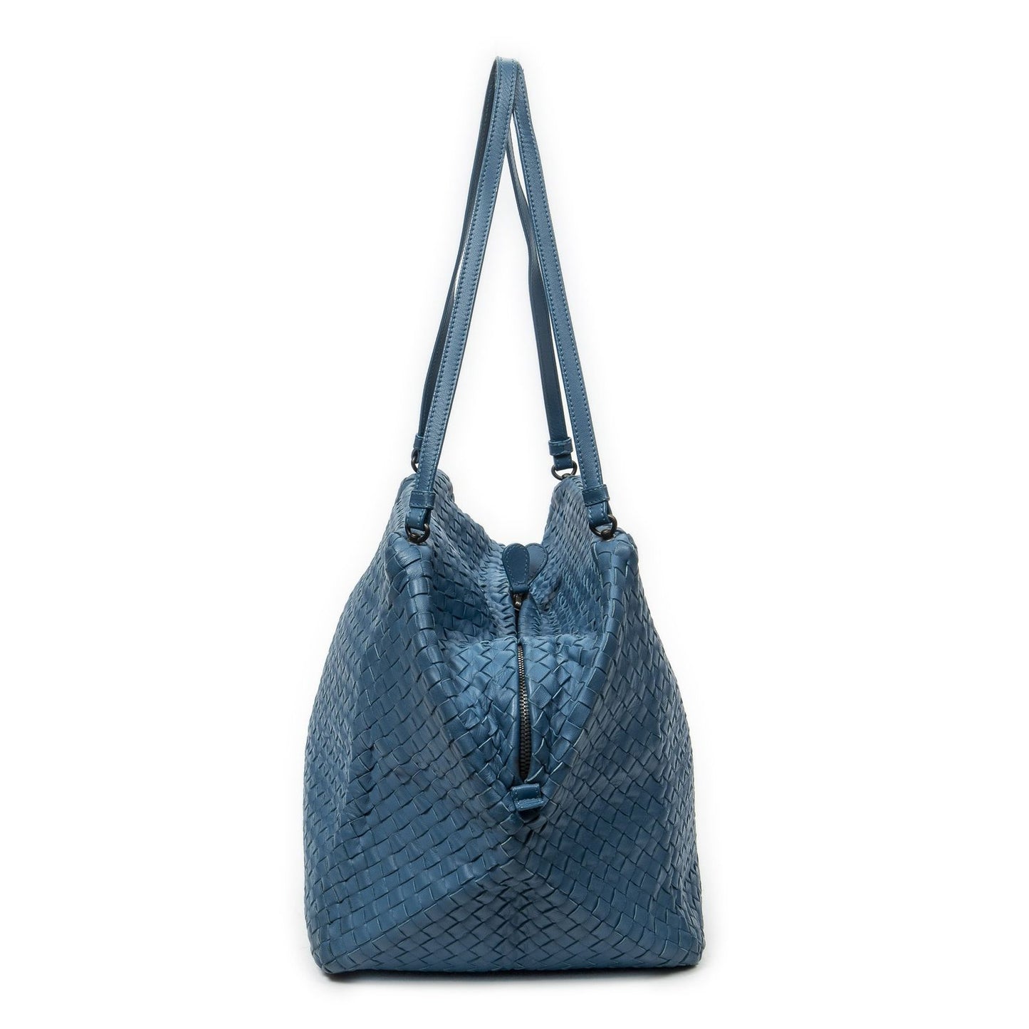 Bottega Veneta Chef Bag Blue Intrecciato Leather — view 3