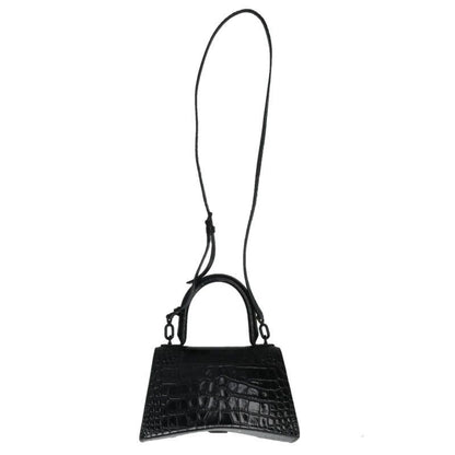 Balenciaga Hourglass Small Calfskin Croco Embossed Handbag — view 2