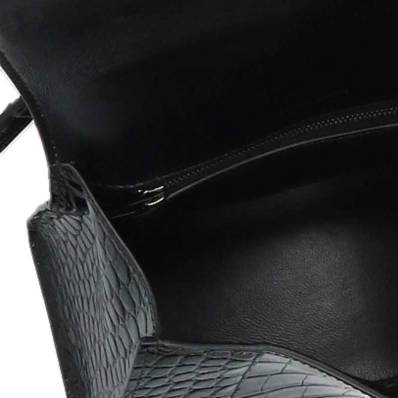 Balenciaga Hourglass Small Calfskin Croco Embossed Handbag — view 3