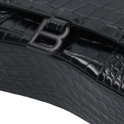 Balenciaga Hourglass Small Calfskin Croco Embossed Handbag — view 5