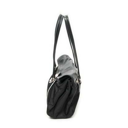 Prada Rectangle Flap Shoulder Bag Black Nylon Canvas — view 3