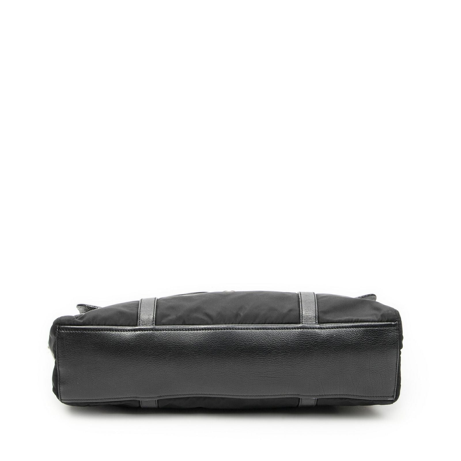 Prada Rectangle Flap Shoulder Bag Black Nylon Canvas — view 6