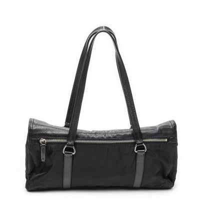 Prada Rectangle Flap Shoulder Bag Black Nylon Canvas — view 5