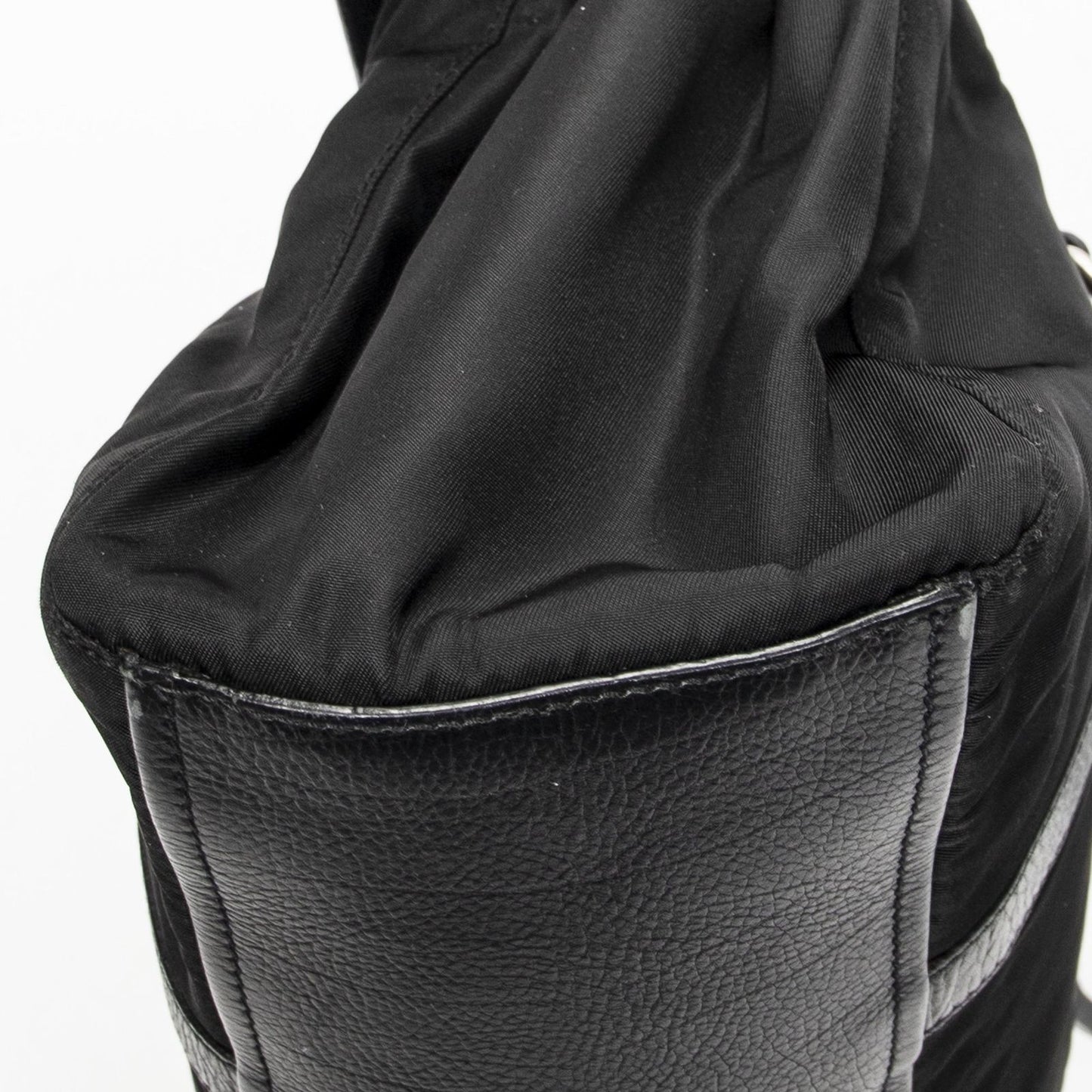 Prada Rectangle Flap Shoulder Bag Black Nylon Canvas — view 8