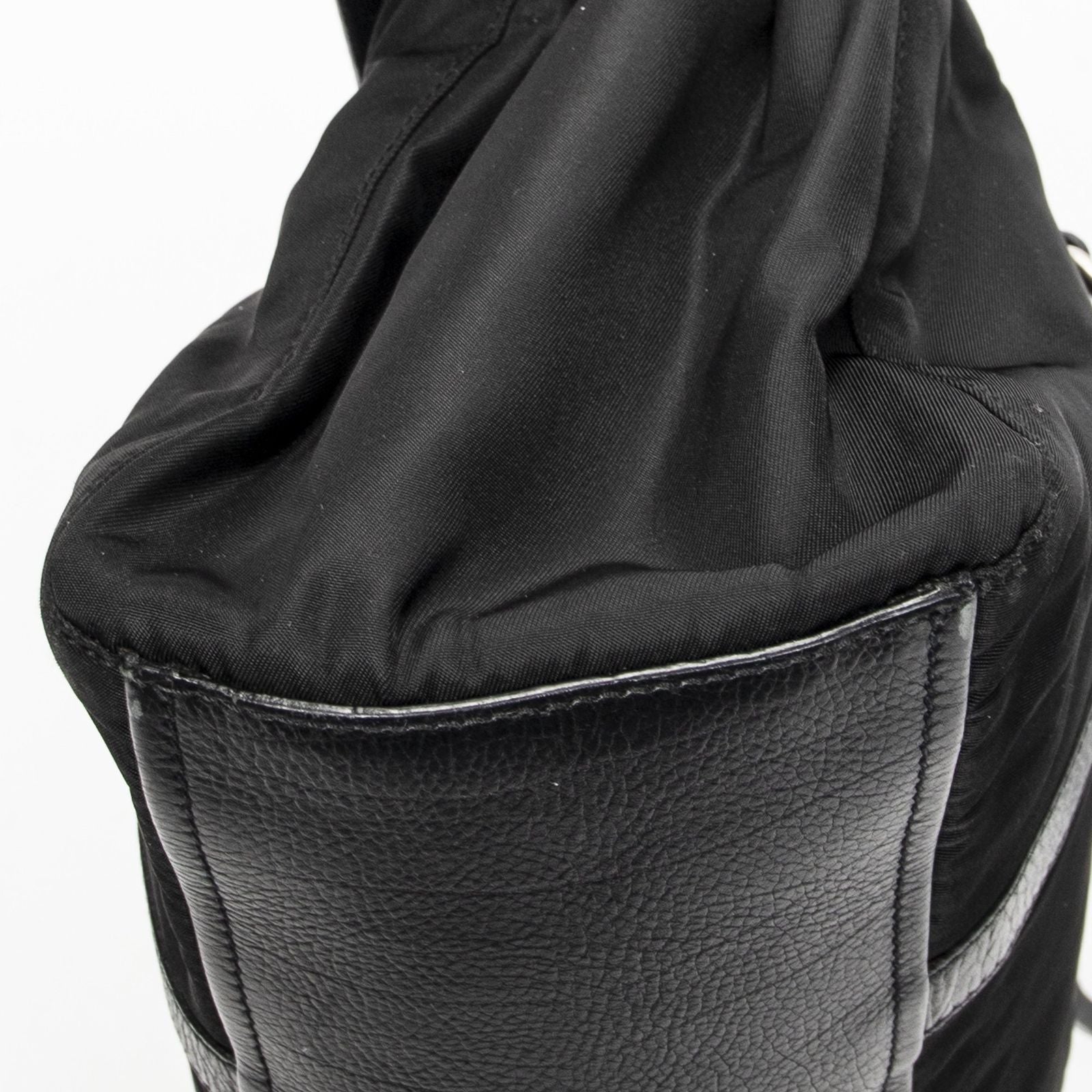 Prada Rectangle Flap Shoulder Bag Black Nylon Canvas — view 8