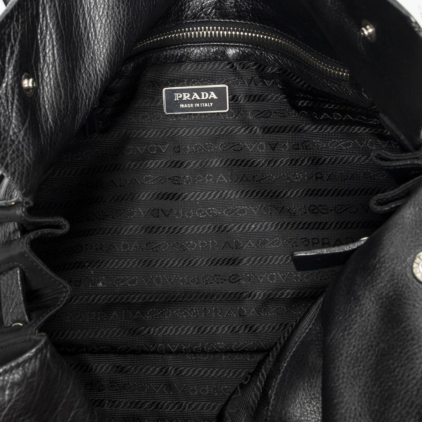 Prada Rectangle Flap Shoulder Bag Black Nylon Canvas — view 9
