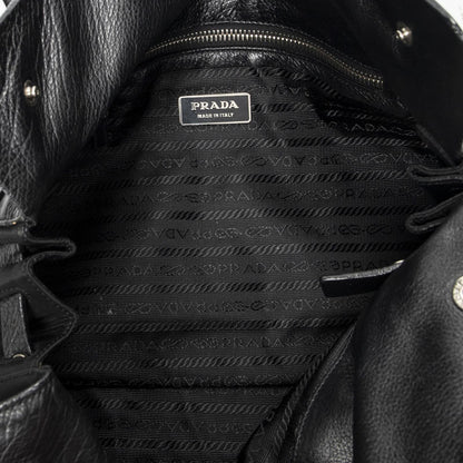 Prada Rectangle Flap Shoulder Bag Black Nylon Canvas — view 9