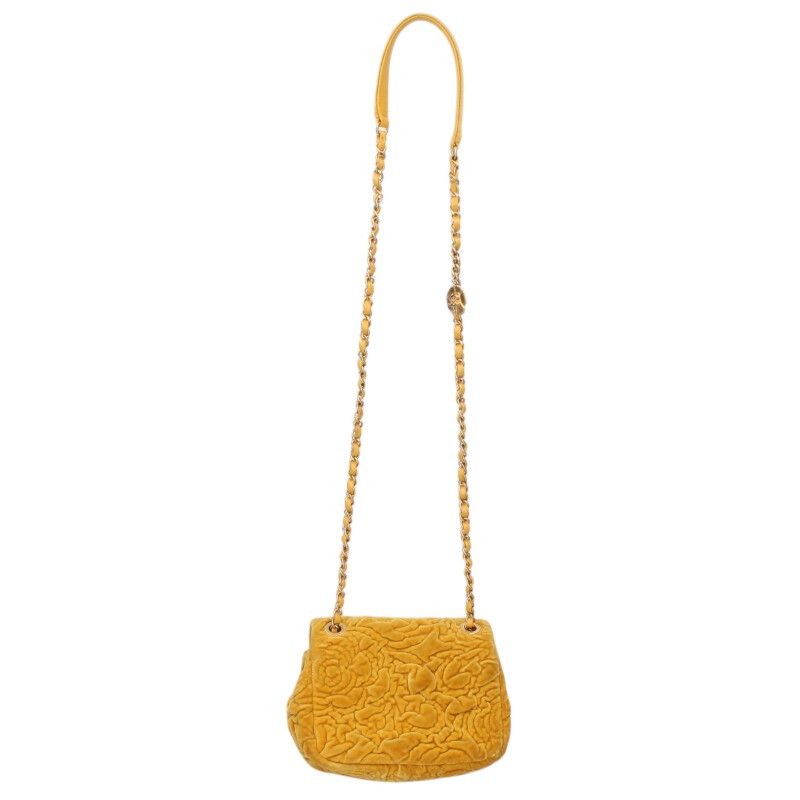 Chanel Camellia Velvet Chain Shoulder Bag — view 2