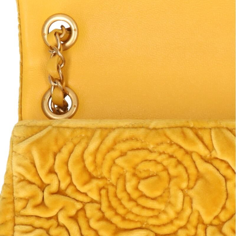 Chanel Camellia Velvet Chain Shoulder Bag — view 5