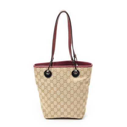 Gucci Small Eclipse Shopping Beige Red GG Canvas Messenger Bag