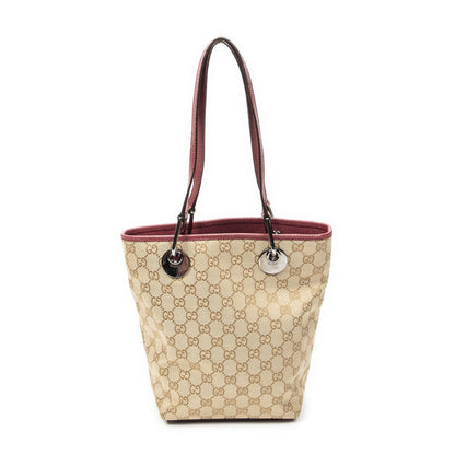 Gucci Small Eclipse Shopping Beige Red GG Canvas Messenger Bag — view 5