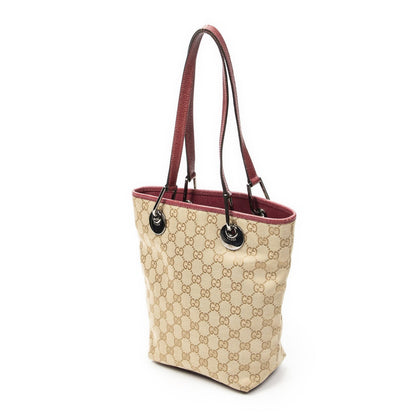 Gucci Small Eclipse Shopping Beige Red GG Canvas Messenger Bag — view 2