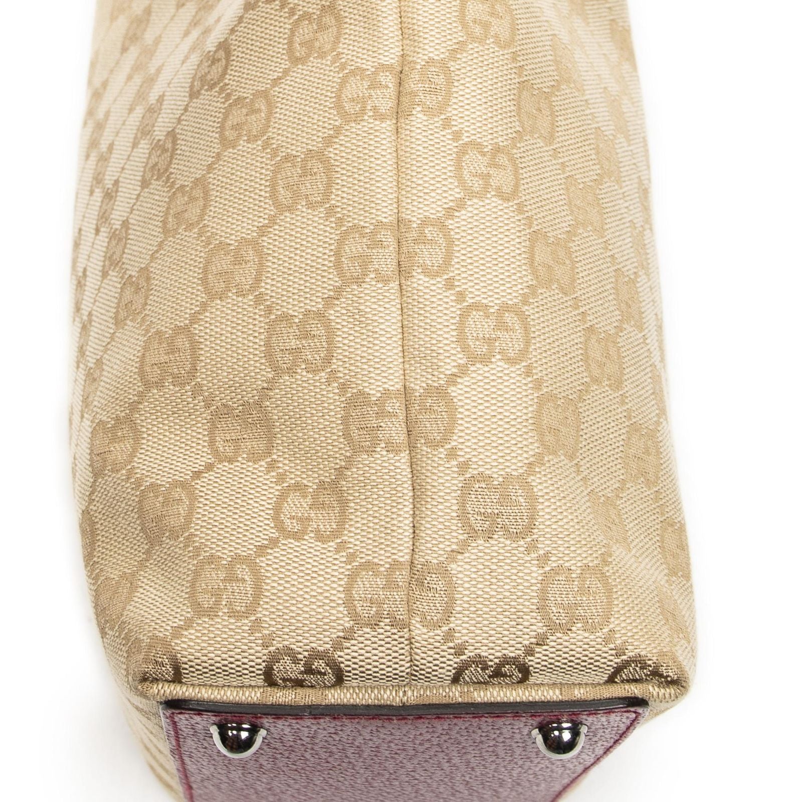 Gucci Small Eclipse Shopping Beige Red GG Canvas Messenger Bag — view 8