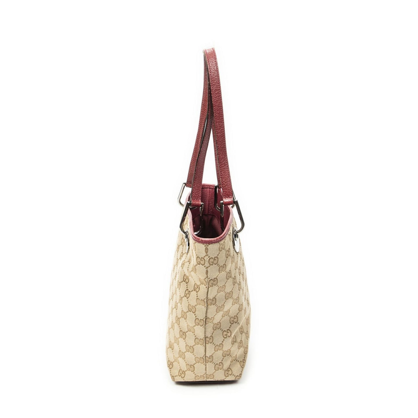Gucci Small Eclipse Shopping Beige Red GG Canvas Messenger Bag — view 3