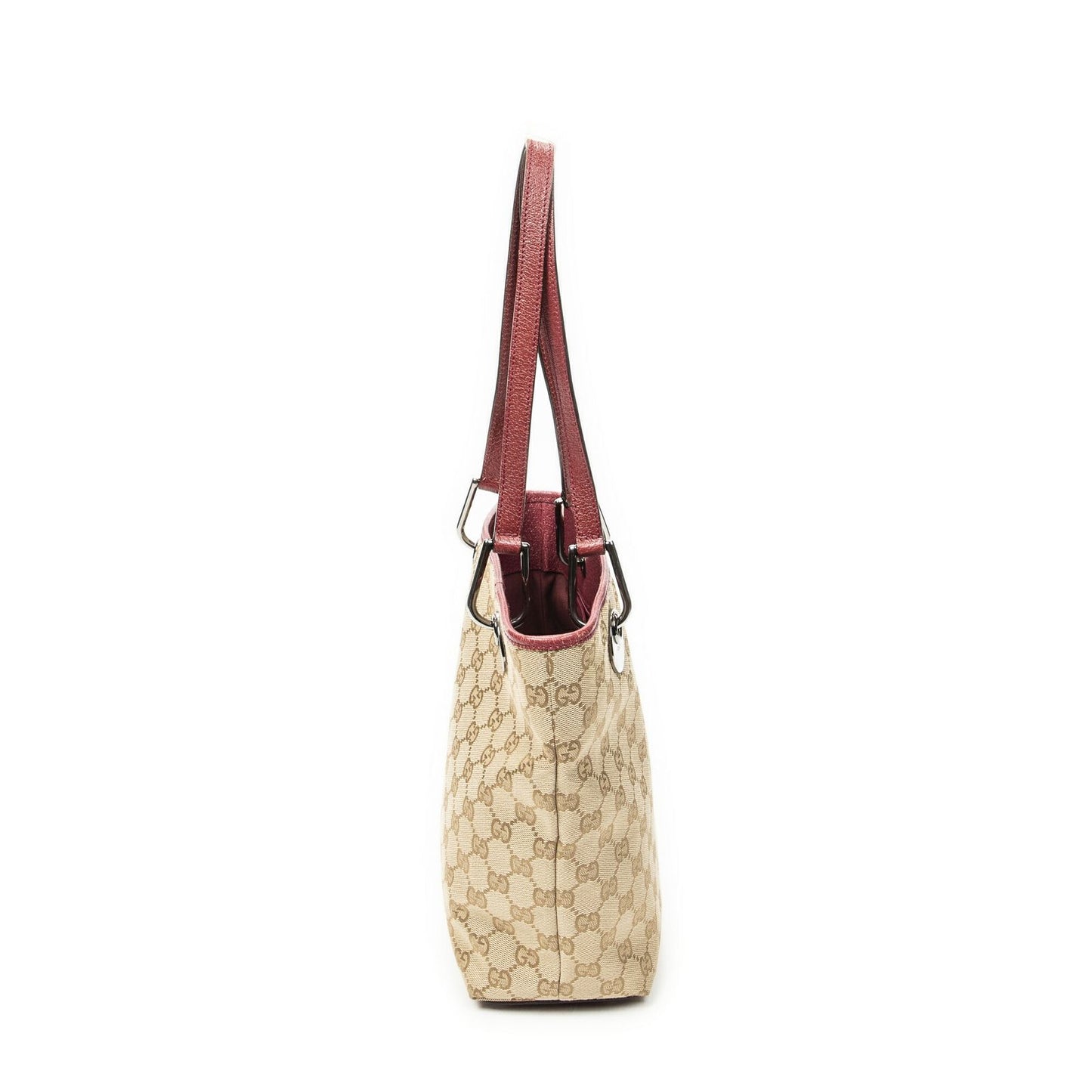 Gucci Small Eclipse Shopping Beige Red GG Canvas Messenger Bag — view 4