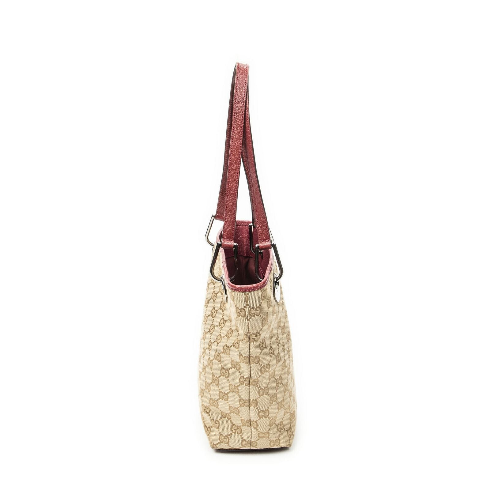 Gucci Small Eclipse Shopping Beige Red GG Canvas Messenger Bag — view 4