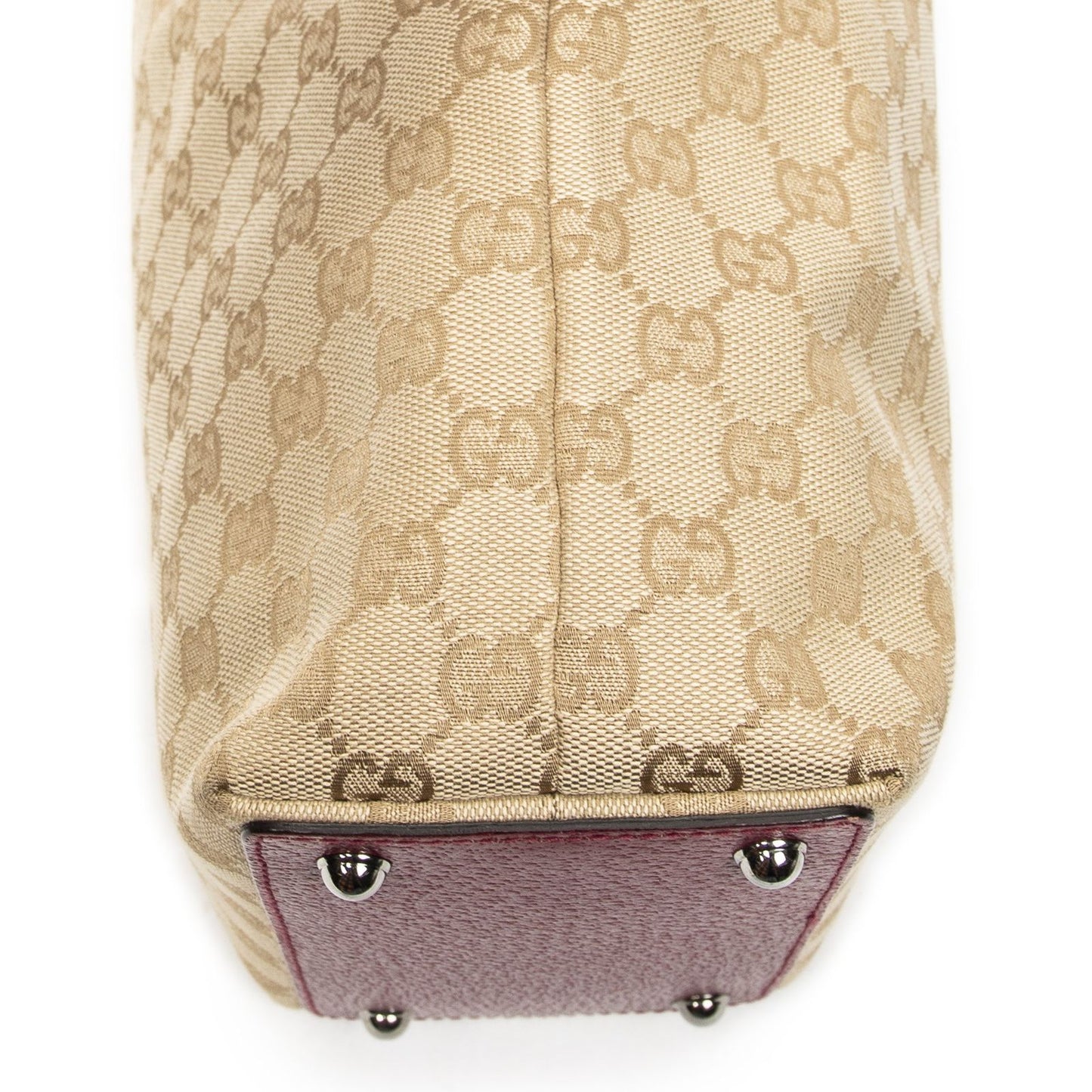 Gucci Small Eclipse Shopping Beige Red GG Canvas Messenger Bag — view 7