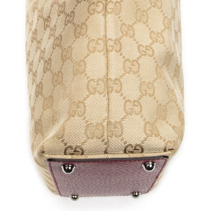 Gucci Small Eclipse Shopping Beige Red GG Canvas Messenger Bag — view 7
