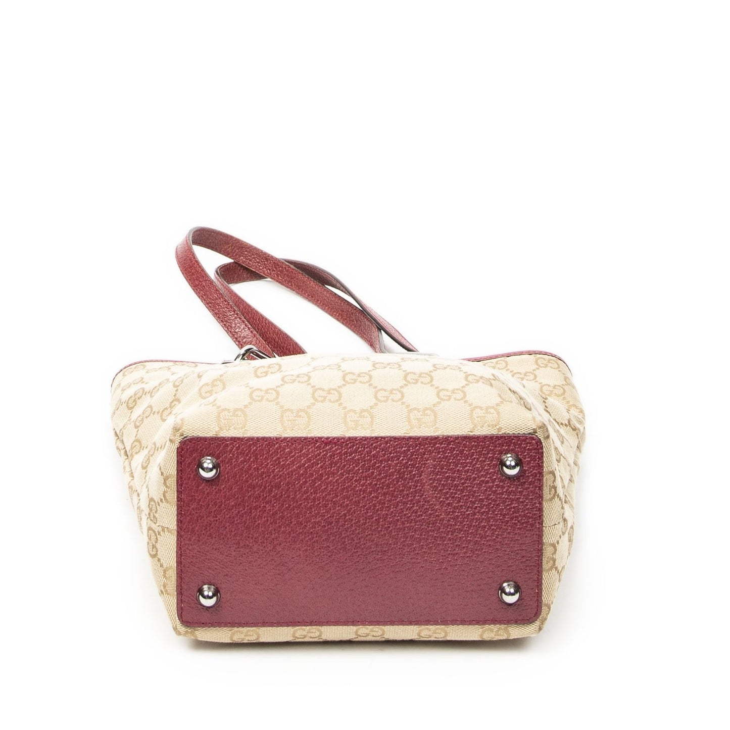 Gucci Small Eclipse Shopping Beige Red GG Canvas Messenger Bag — view 6