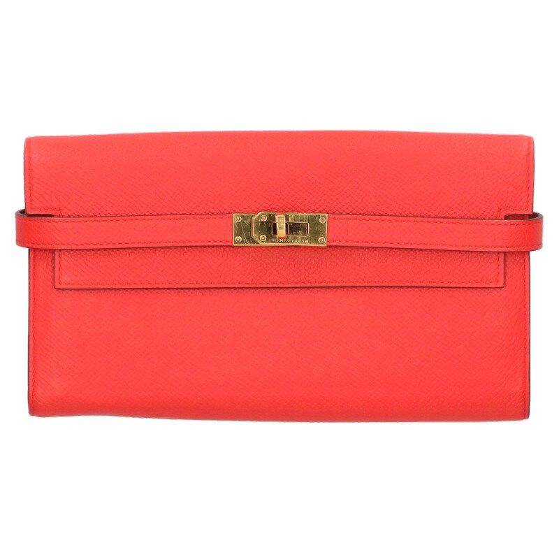 Hermes Kelly Wallet Long Veau Epsom Rouge Tomato
