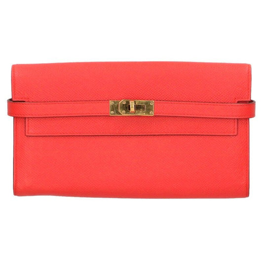Hermes Kelly Wallet Long Veau Epsom Rouge Tomato