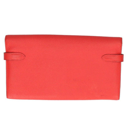 Hermes Kelly Wallet Long Veau Epsom Rouge Tomato — view 2