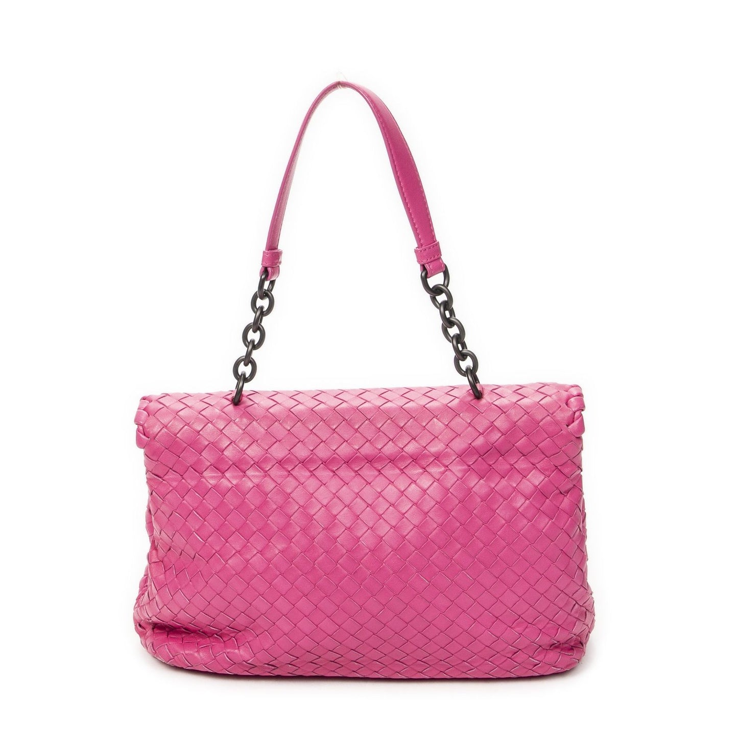 Bottega Veneta Olympia Top Handle Fuchsia Pink Intrecciato Leather — view 5