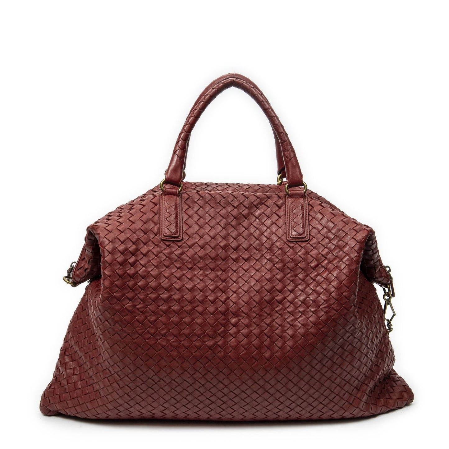 Bottega Veneta Large Convertible Tote Red Intrecciato Leather — view 5