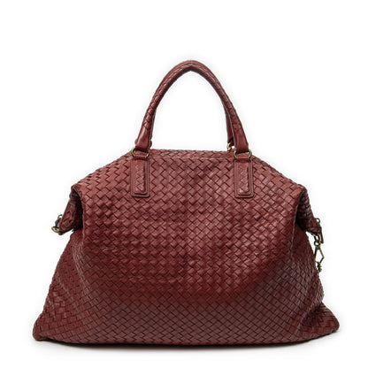 Bottega Veneta Large Convertible Tote Red Intrecciato Leather — view 5