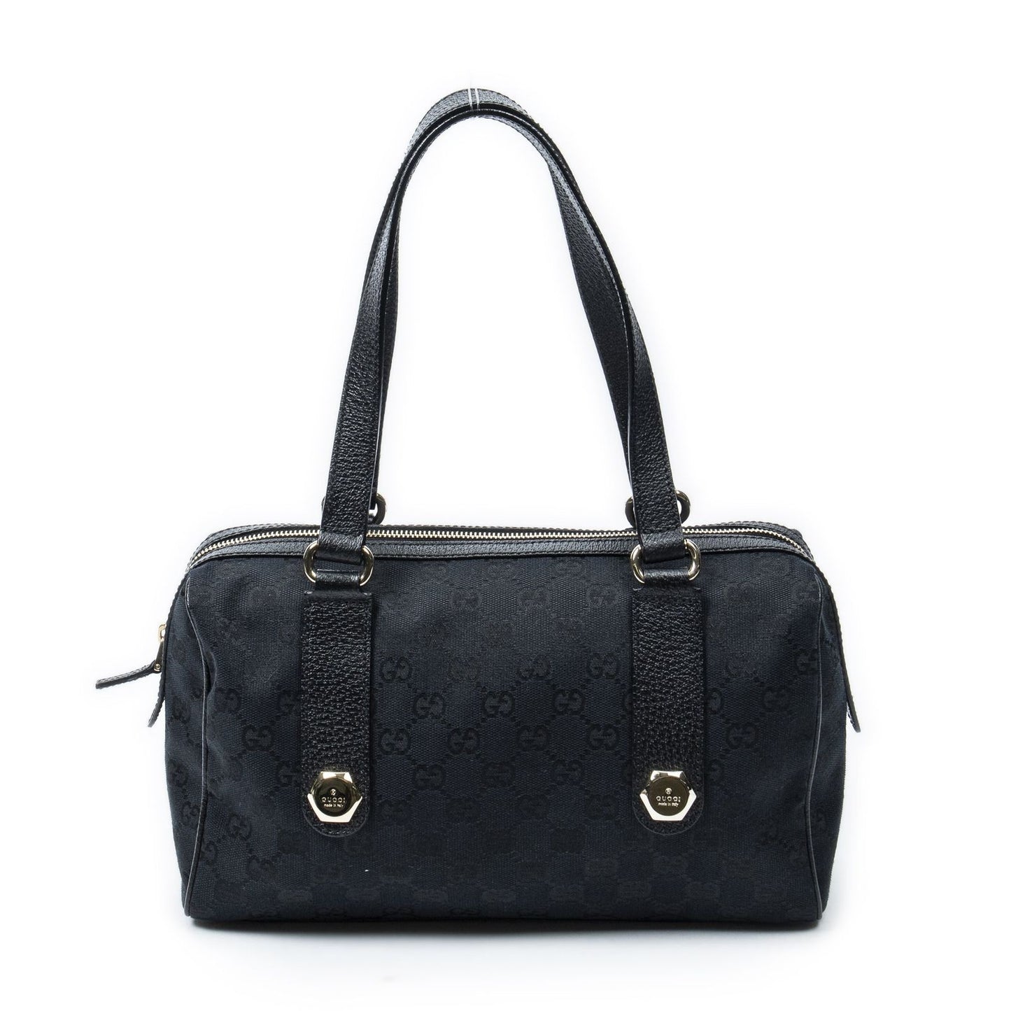 Gucci Cha Boston Black GG Canvas Messenger Bag