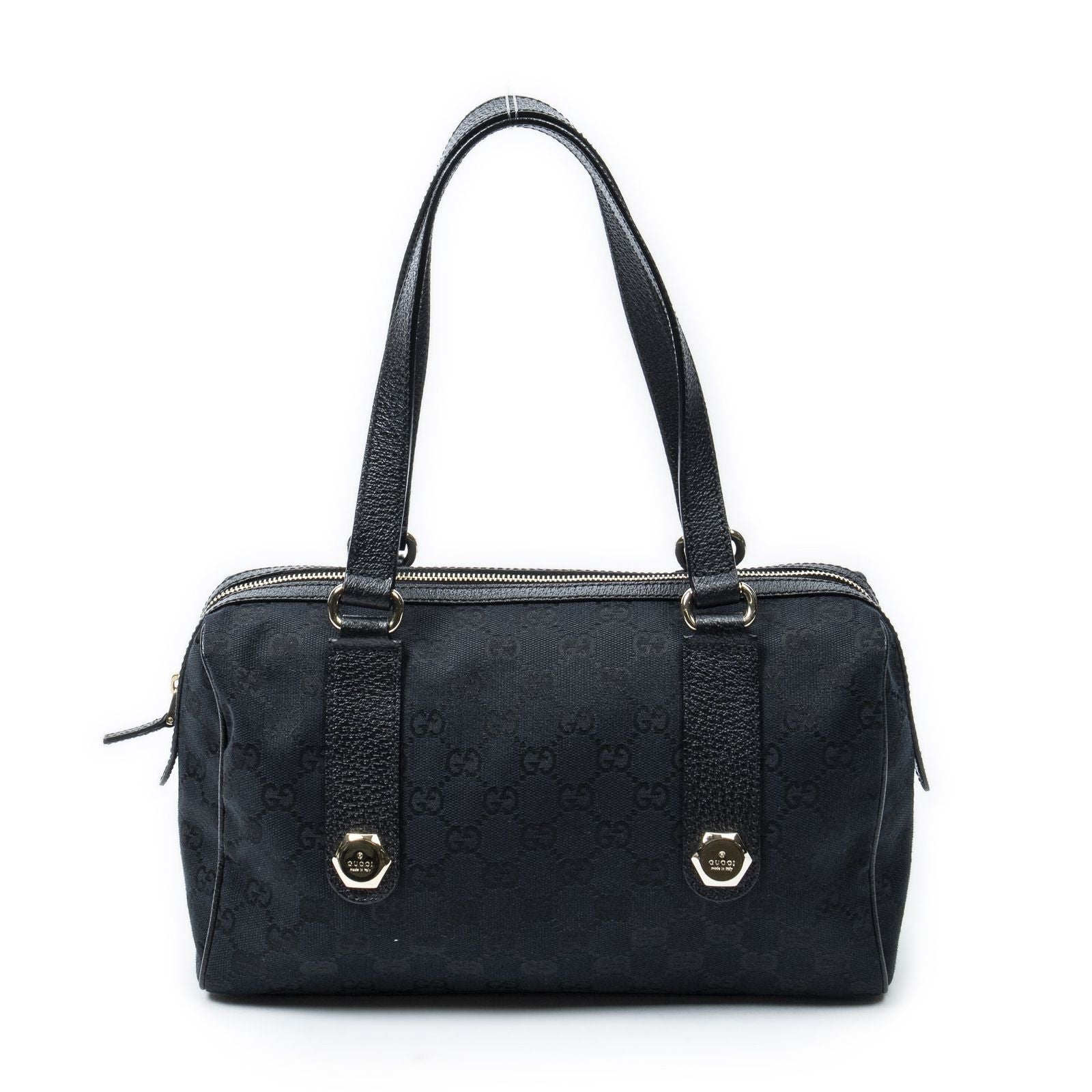 Gucci Cha Boston Black GG Canvas Messenger Bag
