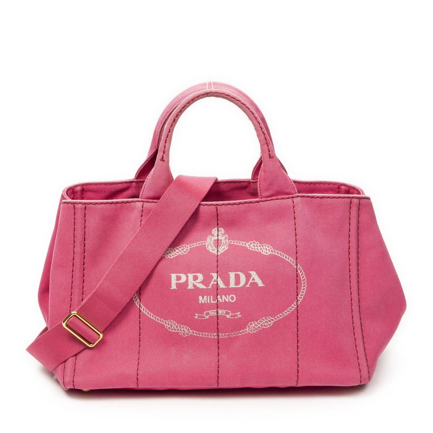 Prada Canapa Tote Fuchsia Pink Canvas
