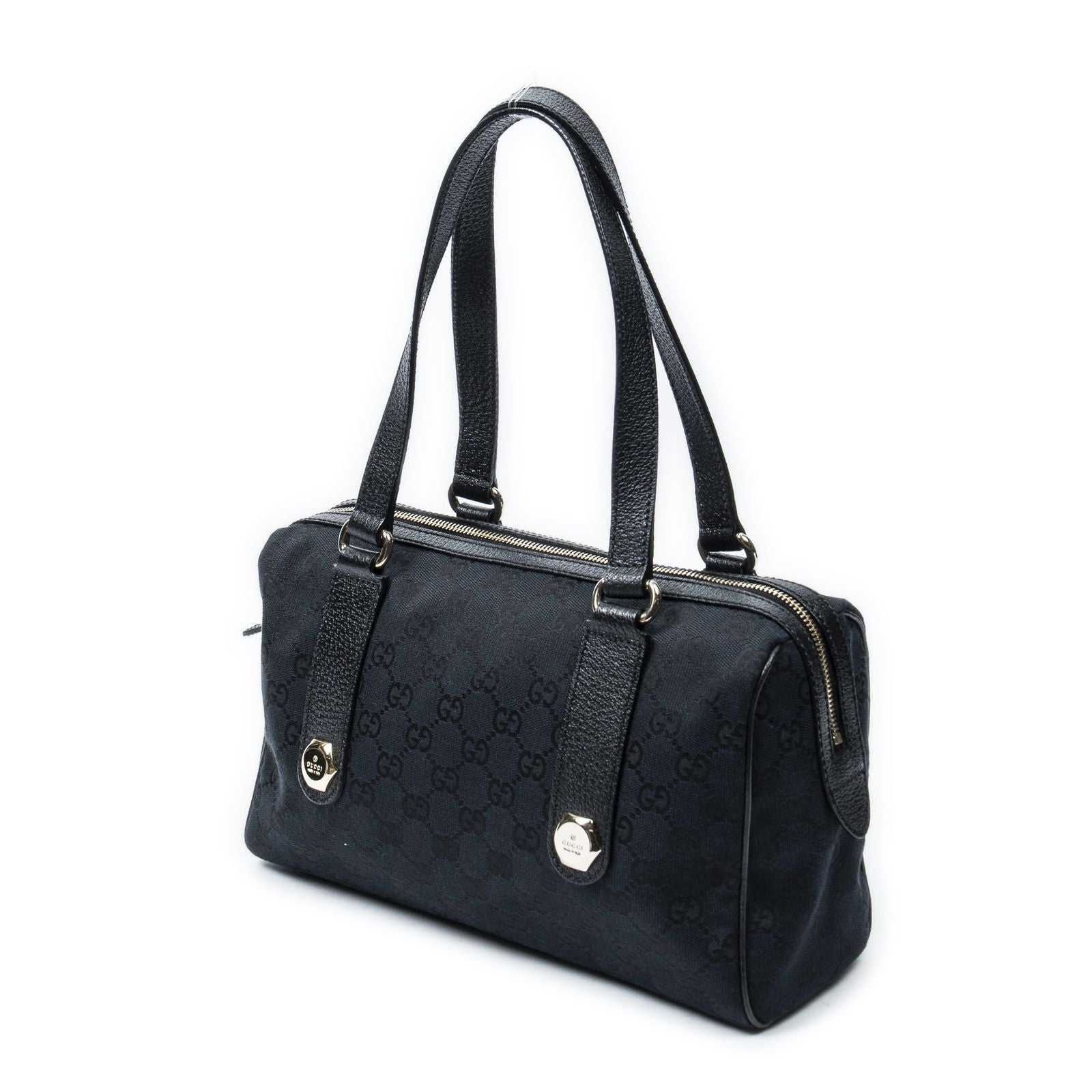 Gucci Cha Boston Black GG Canvas Messenger Bag — view 2