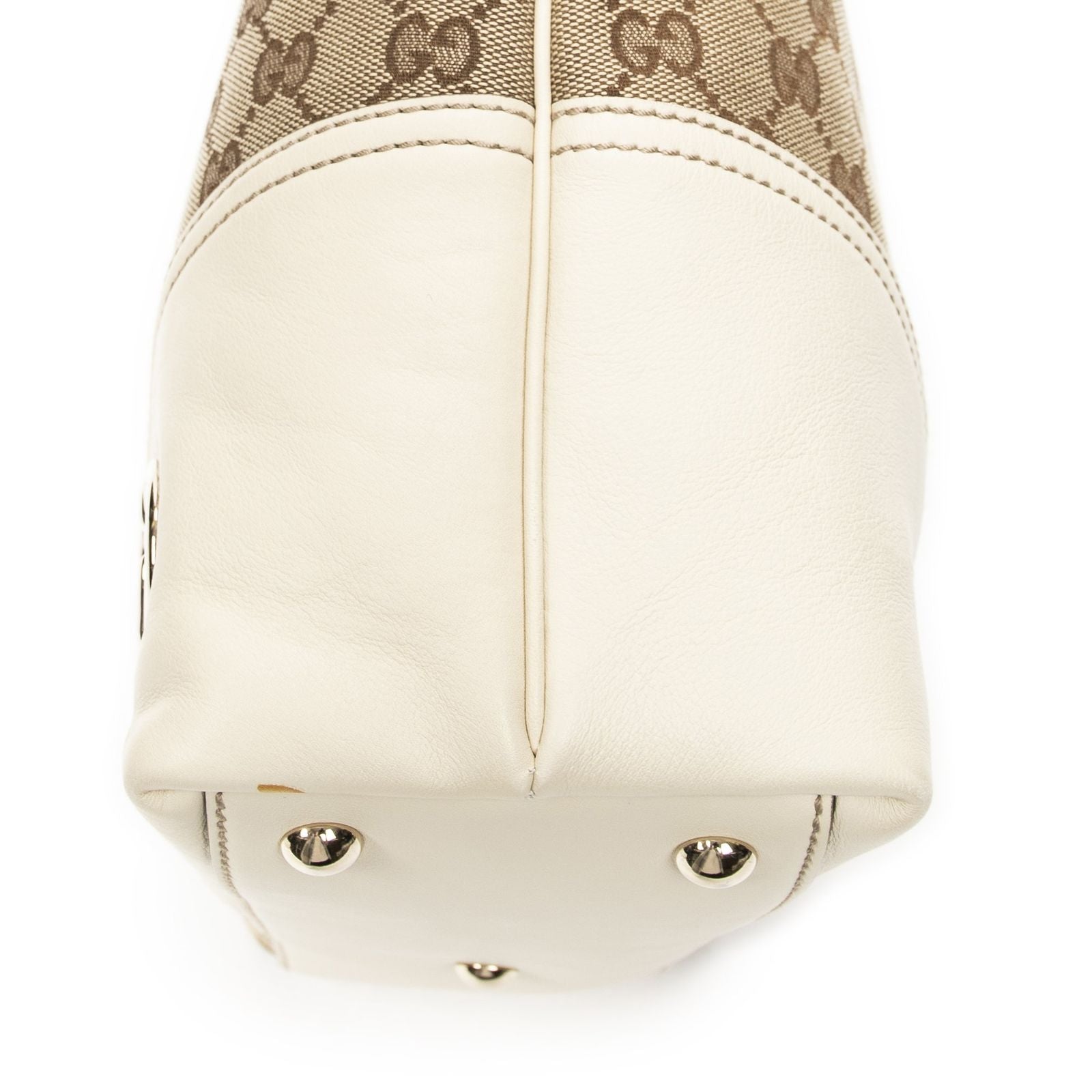 Gucci Vertical Brit Tote Ivory Beige GG Canvas — view 7