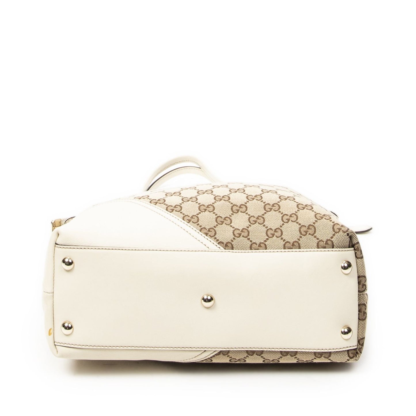 Gucci Vertical Brit Tote Ivory Beige GG Canvas — view 6