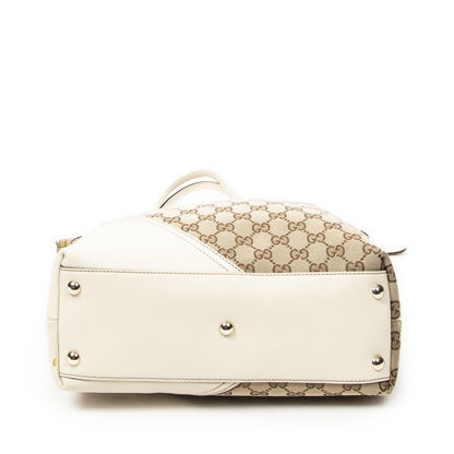 Gucci Vertical Brit Tote Ivory Beige GG Canvas — view 6