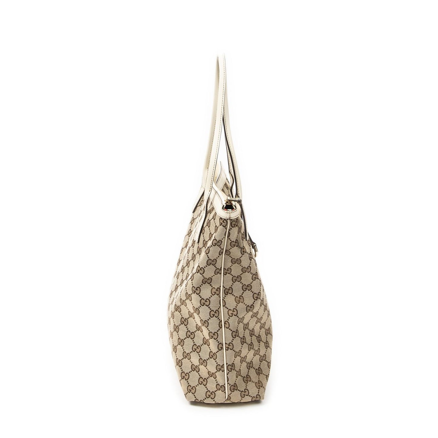 Gucci Vertical Brit Tote Ivory Beige GG Canvas — view 4