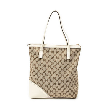 Gucci Vertical Brit Tote Ivory Beige GG Canvas — view 5
