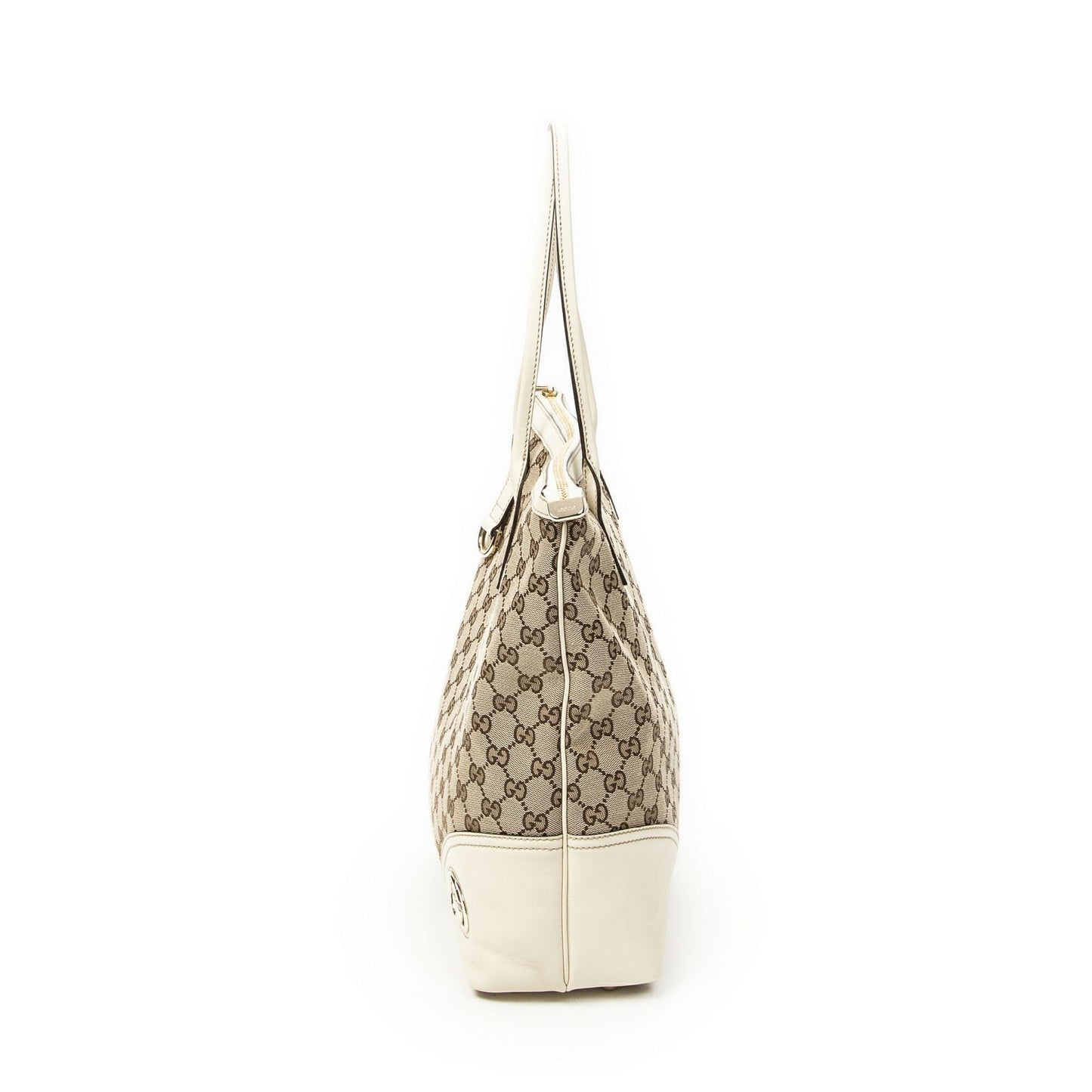 Gucci Vertical Brit Tote Ivory Beige GG Canvas — view 3