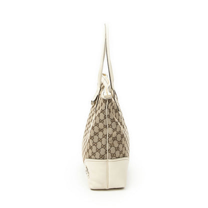 Gucci Vertical Brit Tote Ivory Beige GG Canvas — view 3
