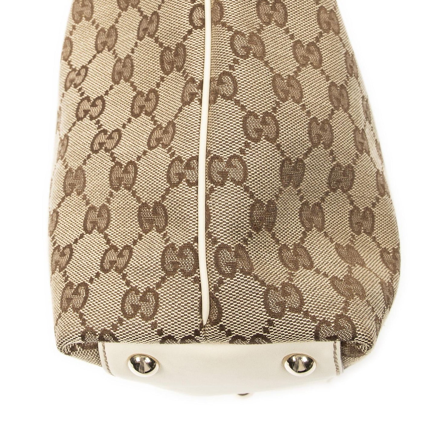 Gucci Vertical Brit Tote Ivory Beige GG Canvas — view 8