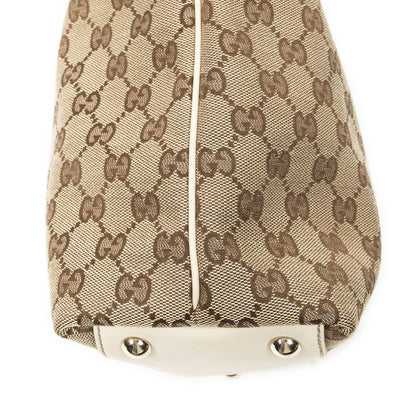 Gucci Vertical Brit Tote Ivory Beige GG Canvas — view 8
