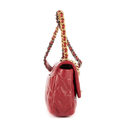 Chanel Classic 19 Flap Bar Burgundy Calfskin Leather — view 5