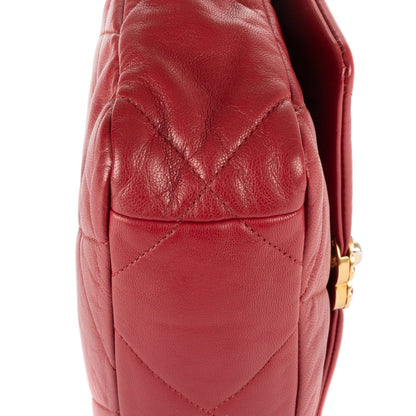 Chanel Classic 19 Flap Bar Burgundy Calfskin Leather — view 7