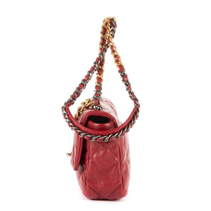 Chanel Classic 19 Flap Bar Burgundy Calfskin Leather — view 3