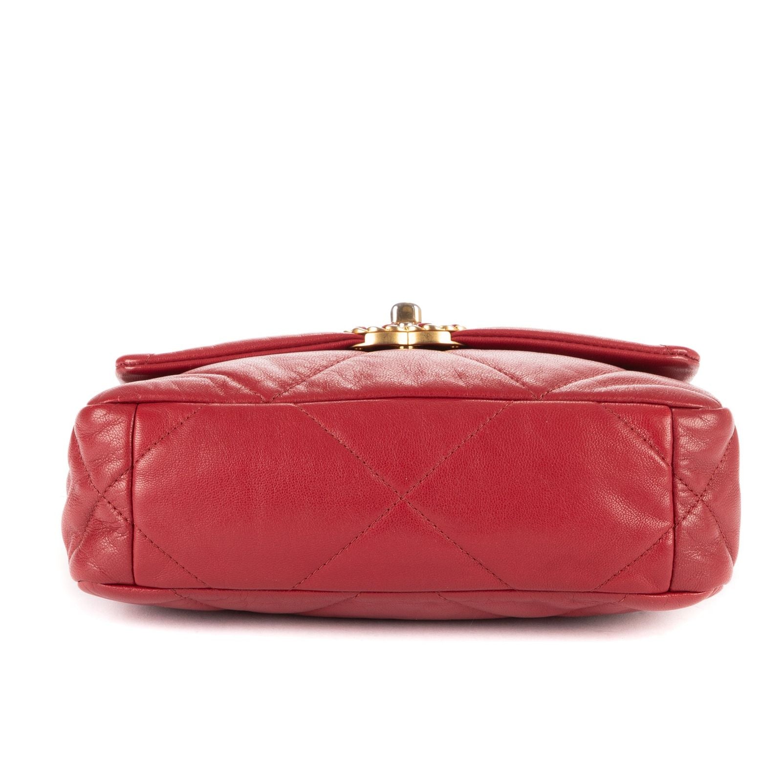 Chanel Classic 19 Flap Bar Burgundy Calfskin Leather — view 6