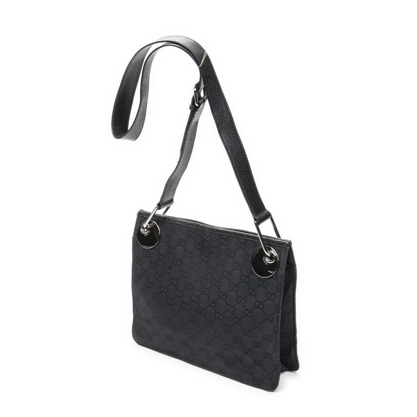 Gucci Eclipse Crossbody Shoulder Bag Black GG Canvas — view 2
