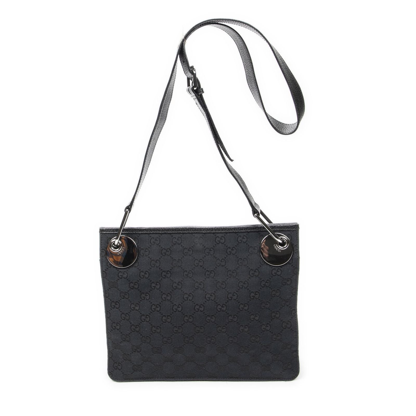 Gucci Eclipse Crossbody Shoulder Bag Black GG Canvas — view 5