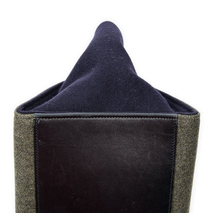 Celine Small Tricolor Trapeze Green Black Navy Felt Canvas Messenger Bag — view 8